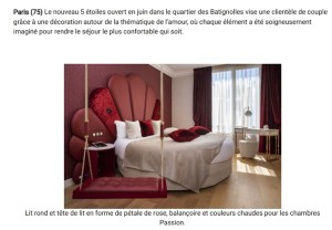 Article sur paris j\'adore de hotelerie et restauration